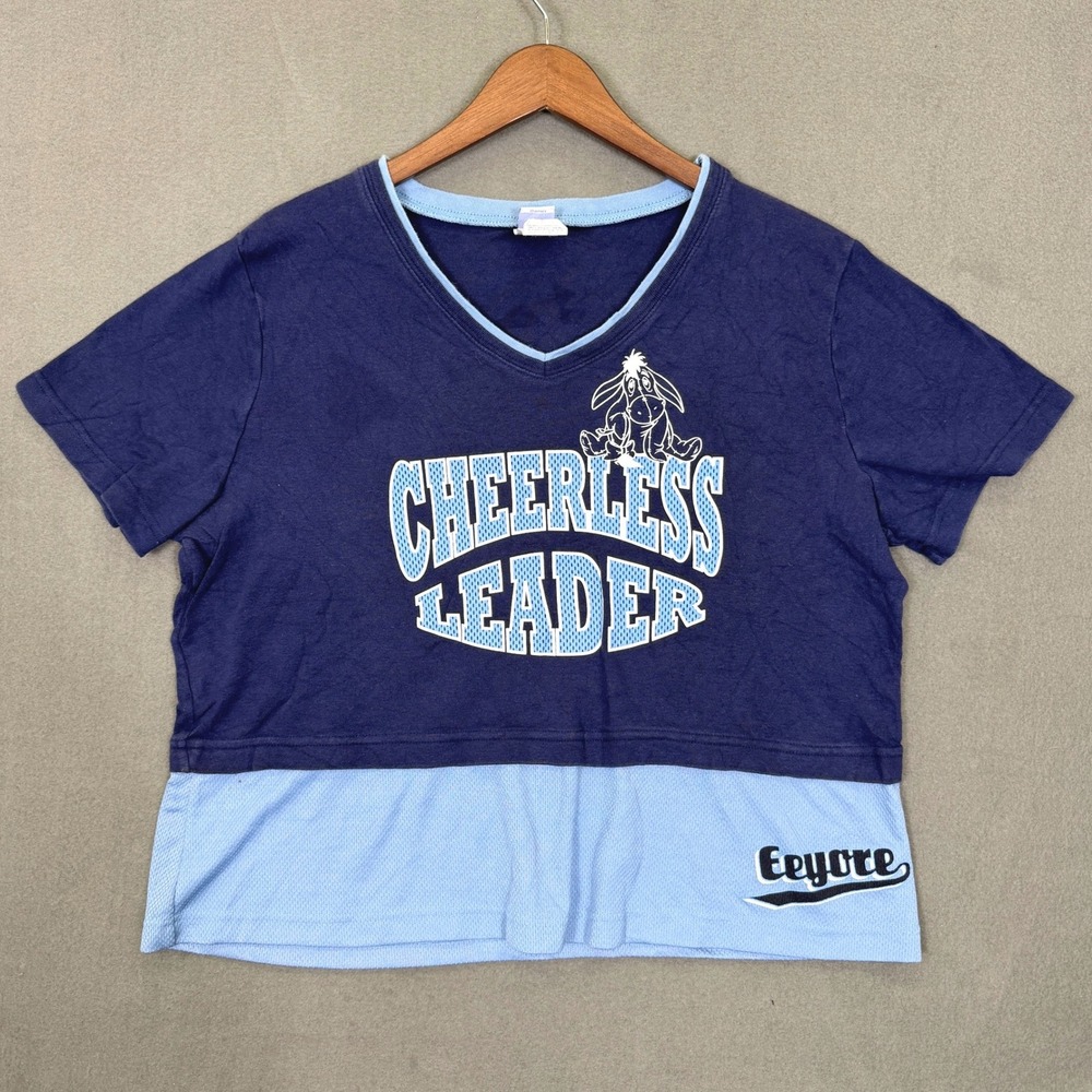Vintage Disney Eeyore Graphic Tee Women 18/20 Fits Large Cheerless Leader V-Neck
